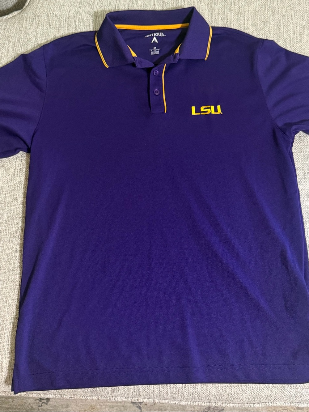 Antigua LSU Tigers Polo Men’s M Purple Gold College Game Day Golf